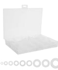 Bulk 500 Piece Nylon Washers Assortment Kit M2 to M8 Flat for Furniture, Electronics, and Machinery, Noise Reduction and Vibration Dampening, Durable Nylon Spacers for Quick Fixes and Hardware Projects, white assortments in case