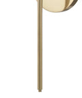 Close-up of Olivia Wall Sconce in aged brass finish, highlighting slim vertical line, 4.75 x 18.75 inch modern rustic lighting detail.