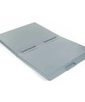 Badass Steel Lid For 2 Cubic Yard Self Dumping Hopper Keeps Your Debris Locked Down Tight In Sweet Gray Cover with hinges.