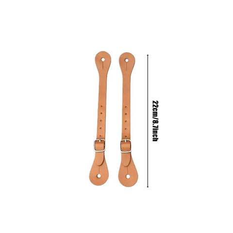 Premium Leather Spur Straps For Horse Riding, Adjustable Retro Western Style With Six Holes, Built To Last Aluminum Buckles, 2 Pack