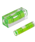 2pcs for mini for spirit Level Set Horizontal Bubble Vial For Picture Hanging Wall Art Calibration Rectangular And Cylinder Shape Plastic Green Liquid