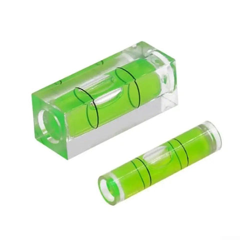 2pcs for mini for spirit Level Set Horizontal Bubble Vial For Picture Hanging Wall Art Calibration Rectangular And Cylinder Shape Plastic Green Liquid