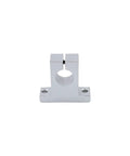 Four Pack SK16 Aluminum Linear Rail Shaft Supports for 16mm 0.63 Inch Shafts, showing front view of a single aluminum guide block with 6mm holes