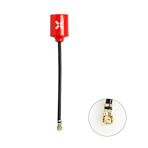 Lollipop FPV 5.8G RHCP UFL Antenna For RC Drones Dope Small 65mm High Gain 2.5dBi, Easy Install, red housing, UFL connector