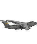 Airplane Building Kit With 367 Pieces 1 To 300 Scale C 5 Galaxy Military Cargo Transport Model, grey side view, ABS parts.