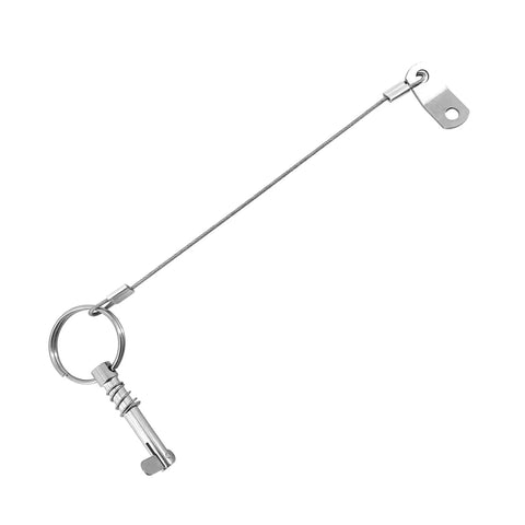 316 Stainless Steel Quick Release Boat Bimini Top Pins Set Of Four No Fuss With Spring Loaded Clevis Lanyards That Prevent Loss And Make Top Removal Easy For Sailboats And Marine Tops, cable lanyard