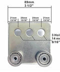 Four Wheel Trolley Assembly With Four Deep Groove Ball Bearings For Taller Strut Channel Or One And Five Eighth Inch Channel dimension view