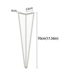 Heavy Duty Hairpin Table Legs Non Slip Pads 70cm height 13cm width sturdy design ideal for DIY dining desk or coffee table.