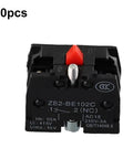 Totally No Fuss 10 Pack Push Button Switch Contact Blocks With Screw Clamp Terminals For Momentary Control Panels Normally Open And Closed Quick Hookup. Close-up of single push button switch block with NC terminal.