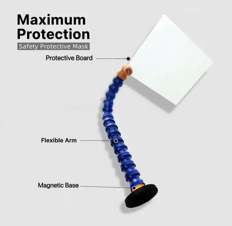 Magnetic Base Safety Guard With Twelve By Eight Point Five Inch Polycarbonate Shield Tough As Nails 15 Inch Reach Hose Arm Chip And Coolant Splash Guard For Lathes Mills And Drill Presses