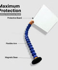 Two Pack Magnetic Base Machine Safety Guards with 12 by 8.5 inch clear polycarbonate shields and 15 inch flexible hose arm.