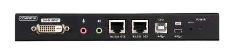 Single Port DVI KVM Over IP Switch With Dual Monitor Support And Rack Mountable Design At Full HD Resolution interface showing DVI and USB ports.