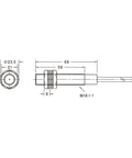 Technical drawing of M18 Infrared Through Beam Photoelectric Sensor Switch Built for Shop Floor with mounting specifications.