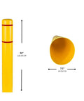 Heavy Duty 4 Pack Bollard Covers 7x52 Inch High Viz Reflective Tape For 6 5 8 Od Posts showing height and diameter.