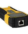 LAN Scout Jr 2 Ethernet Cable Tester for CAT5e CAT6 CAT6A RJ45 with backlit LCD and RJ45 port, front view.