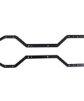 Brass 37G Side Frame Set For 1 By 18 Scale RC Car Chassis, black lightweight beams, shown horizontally, two pieces.