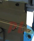 Close-up of 40 Inch 16 Gauge Sheet Metal Shear Finger Pan Box Brake Bender Slip Roll 3 In 1 Heavy Duty Do It All Metal Fabrication Tool