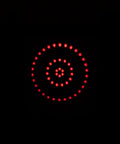 Red multi-dot reticle view from Reflex Sight For Telescopes With Multi Dot Reticle For Vixen Style Dovetail Base visible in darkness.