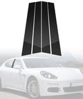 Panamera Pillar Post Trim Kit For 2010-2016 Porsche Glossy Black Door Window B Pillar Covers Made From Tough PC Material For Scratch Protection