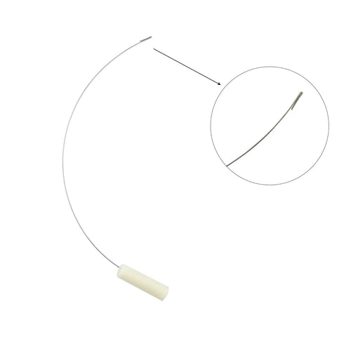 Time Saving Needle Threader For Sewing Machines With Ergonomic Grip And Sturdy Construction A Handy No Fuss Threading Tool For Home Sewers And Pros To Quickly Thread Thick Or Fine Threads In Garment Making And Fabric Repairs. Curved metal sewing machine needle threader with grip