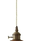 Pendant Light Amber Wavy Glass Shade Vintage Brass Hanging Lamp E26 Adjustable Cable Ceiling Fixture for Kitchen Island Bedroom Dining Room Entryway