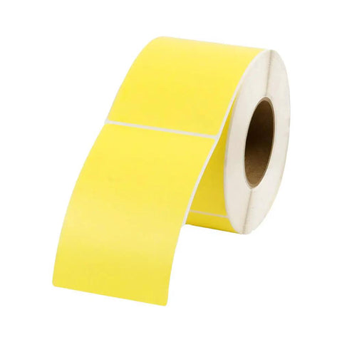 Yellow 4x6 Thermal Transfer Labels For Industrial Workhorse Printers 3 Core Perforated 1000 Labels Per Roll 4 Rolls Not Dymo Compatible