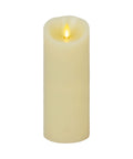 Scalloped Edge Flameless LED Pillar Candle Ivory 3.5 By 8.75 Inches Real Wax Look Battery Operated Moving Flame with Timer Unscented