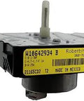 Dryer Timer Control Relay Replacement For Whirlpool Dryers Directly Replaces W10642934, shown with yellow label and shaft.