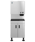Heavy-Duty Commercial Nugget Ice Maker, Air Cooled Stainless Steel Exterior with storage bin and ice dispensing area.