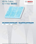 Premium HEPA Cabin Air Filter for Audi Q7, Porsche Cayenne, VW Touareg with 99.97% filtration, product packaging shown.