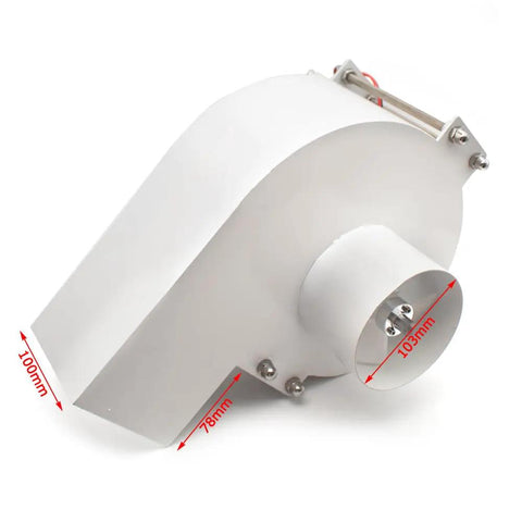 Side view of Micro Hydro Generator 150W With Low Drop Vortex Inlet Magnetic Levitation Water Turbine, compact white unit.