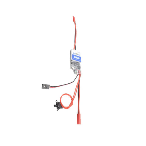 10A Brushed RC ESC With Bidirectional Control for Dope Boats, Tanks and Cars, with visible wires and connectors.