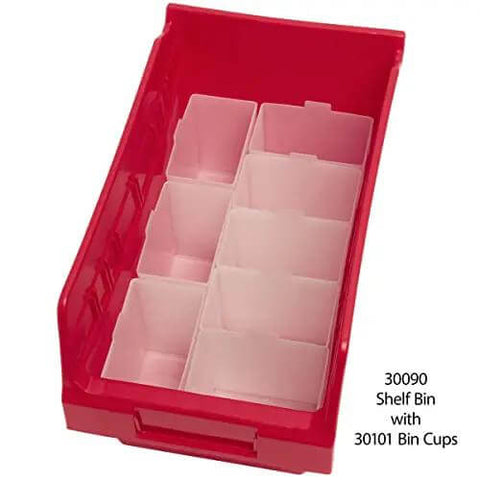 Durable Plastic Bin Cup Storage For Sorting Small Parts In Shelf Bins Two Inch By Three And One Quarter Inch By Three Inch White Case Of 48