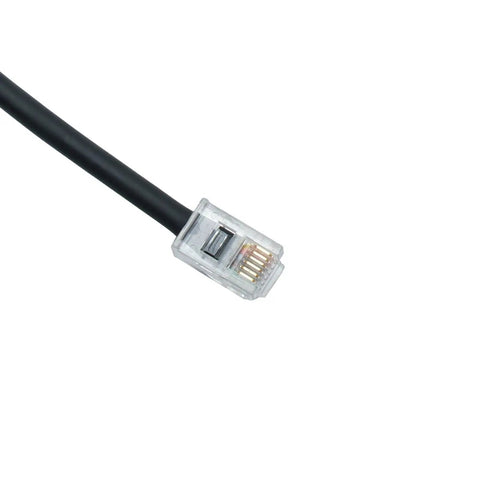 Replacement Handheld Mic Cable For Yaesu Radios Stretchable 24 Inch Mic Cord Compatible connector close-up view.