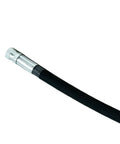 Top Shelf High Pressure Hose Fits Screw Air Compressor Replacement Part 85563633 close-up of sturdy black hose with metallic fitting.