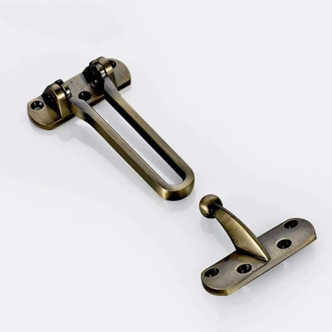 Rock Solid Zinc Alloy Door Security Chain And Anti Theft Safety Lock To Keep Ya Protected At Hotels Or Vacation Rentals, bronze finish.