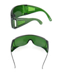 Top Shelf Anti Fog Safety Glasses With Kickass Green Lenses And Prescription Friendly Design, showcasing green lenses and poly frame.