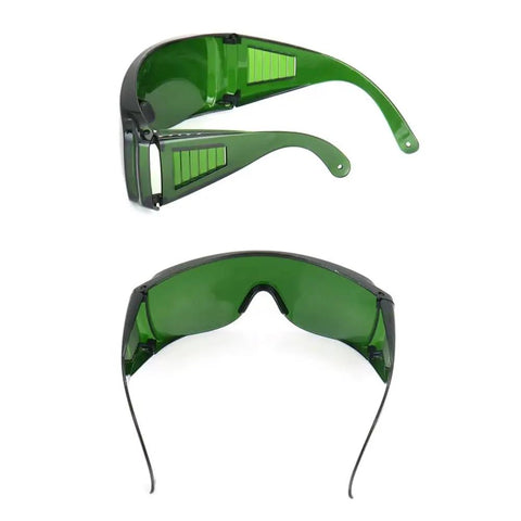 Top Shelf Anti Fog Safety Glasses With Kickass Green Lenses And Prescription Friendly Design, showcasing green lenses and poly frame.
