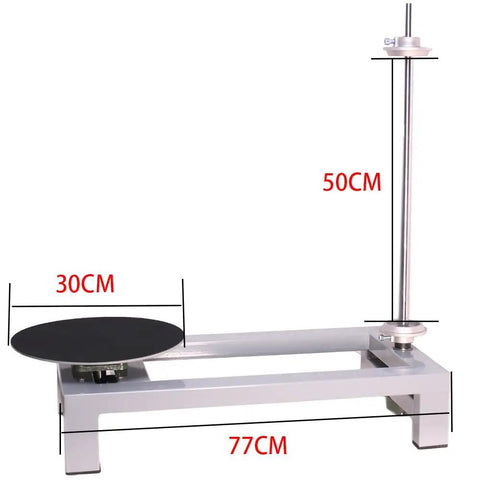 Heavy Duty Manual Table Stretch Film Dispenser For Pallet Wrapping Featuring Adjustable Tension Knob For No Hustle And Quick 12 To 20 Inch Roll Loading with dimensions 77CM x 30CM x 50CM.