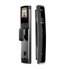 Built Tight Smart Door Lock Featuring Fast Swipe Fingerprint Sensor And Reliable 3D Facial Match For Smooth Wifi App Setup Plus Tough Keypad Access final design with display and keypad.