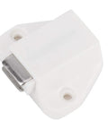 Close-up of a single white unit from the 8 Pack Strong Magnetic Door Catch Kit For Cabinets And Cupboards, Easy Install Magnetic Cabinet Door Catch