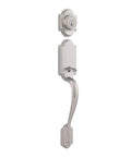 Front Door Lock Set With Deadbolt And Reversible Lever Handleset, Satin Nickel Exterior Finish, Pick Resistant SmartKey Rekey Security
