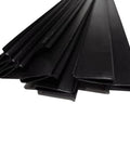 Flat Style Coping Strips 38 Piece Kit for 24 Foot Round Above Ground Pools, black plastic strips, close-up view