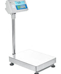 Advanced Label Printing Bench Scale Real Deal 660 Pound Heavy Lifter with stainless platform and digital display for warehouse use.