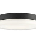 Black 14 Inch LED Flush Mount Light Fixture With Etched Glass Modern Low Profile Ceiling Lamp Dope Energy Efficient LED Lighting For Living Room Or Hallway