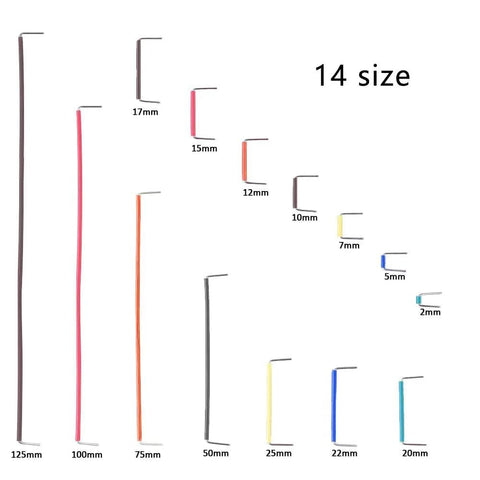 Massive 840 Piece Breadboard Jumper Wire Kit with 14 Different Lengths for Prototyping and Solderless Circuits displayed vertically
