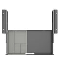 Under Desk Slide Out Pencil Drawer For Office, 15 Inch Wide Black Storage Organizer With Ball Bearing Slides and brackets, top view