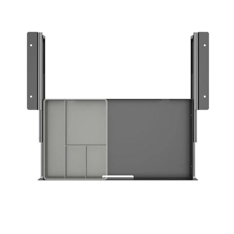 Under Desk Slide Out Pencil Drawer For Office, 15 Inch Wide Black Storage Organizer With Ball Bearing Slides and brackets, top view