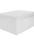Built Tough Weatherproof Outdoor Junction Box With Mounting Plate For Electrical Distribution ABS Plastic IP67 Waterproof Enclosure Heavy Duty DIY Electrical Box 200mm By 150mm By 100mm, white ABS enclosure, 200x150x100mm