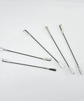 Metal Clevis Kit For RC Airplanes With Connecting Rod Pushrod And Swing Keeper, DIY Fixed Wing Parts Set laid out on white background